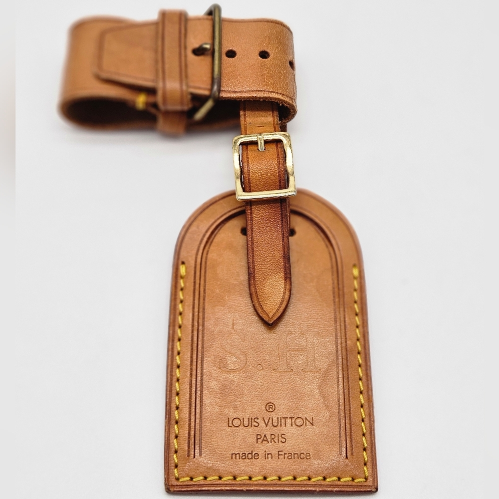 Louis Vuitton Vachetta Leather Luggage Tag | Authentic |
